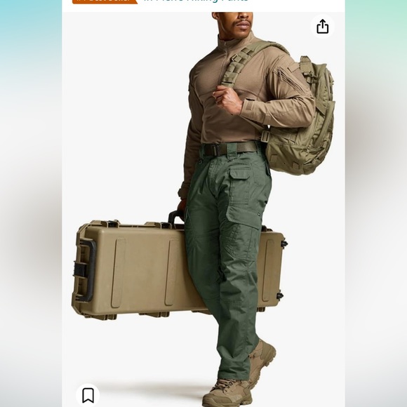 CQR Men's Tactical Pants, Water Resistant Ripstop Cargo Pants - Picture 1 of 14